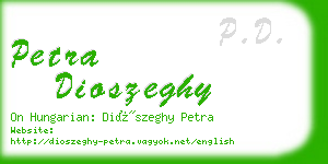 petra dioszeghy business card